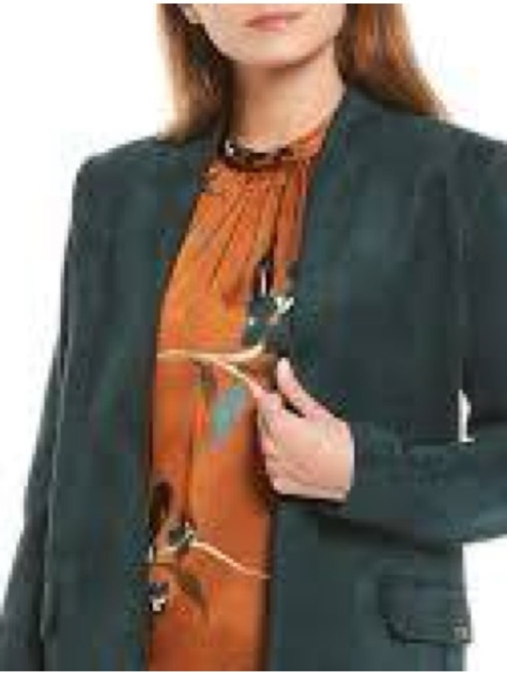 Calvin Klein Emerald Green Longline Open Front Blazer Coat Size 12